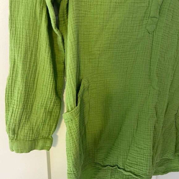 Soft Surroundings Santorini Green Gauze 100% Cotton Tunic Size Travel Casual PS - Picture 3 of 10